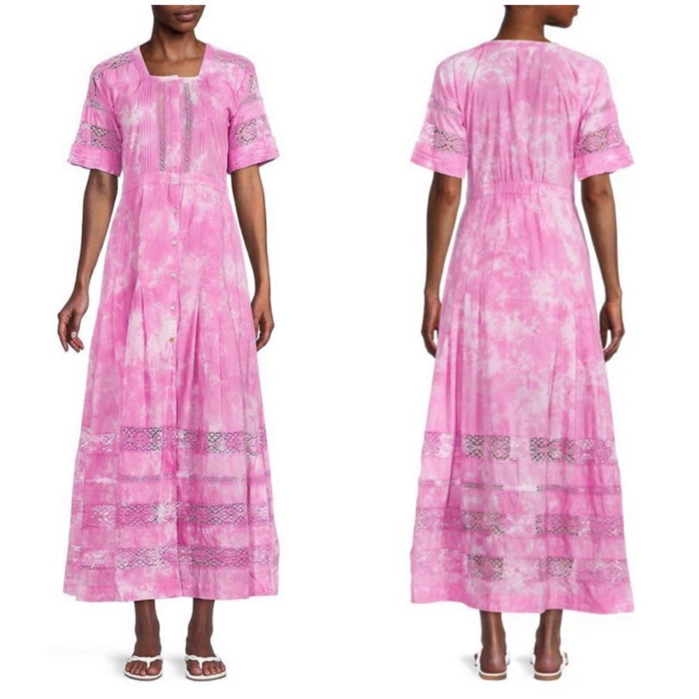 💕LOVESHACKFANCY💕 Edie Midi Dress ~ Begonia Hand Dye Medium M NWT - Picture 6 of 16